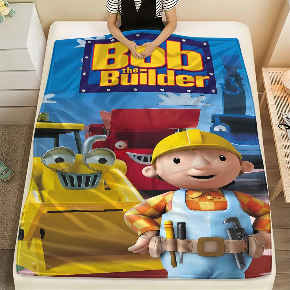 1 Stück Bob der Baumeister Aufdruck Flanelldecke, Hohe Qualität für alle Jahreszeiten, Heimdekoration, Wärme und Komfort, Perfekt für Weihnachtsgeschenke