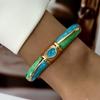 Tropfendes Öl Emaille Armreif Blume Breiter Armreif Retro Geometrisch Cloisonné Armreif Damen