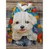Womens Oversized Hooded Sweatshirt With Cartoon Animal Print Casual Streetwear Top Fall 2025