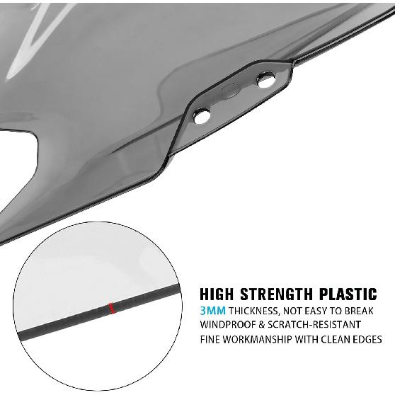 CHIFUN Para-brisa de 18,4" para Ninja 500 / Ninja 500 SE 2024 2025 2026, Defletor de Vento de Fluxo de Ar para Substituição Kawasaki - Motocicleta Ninja500