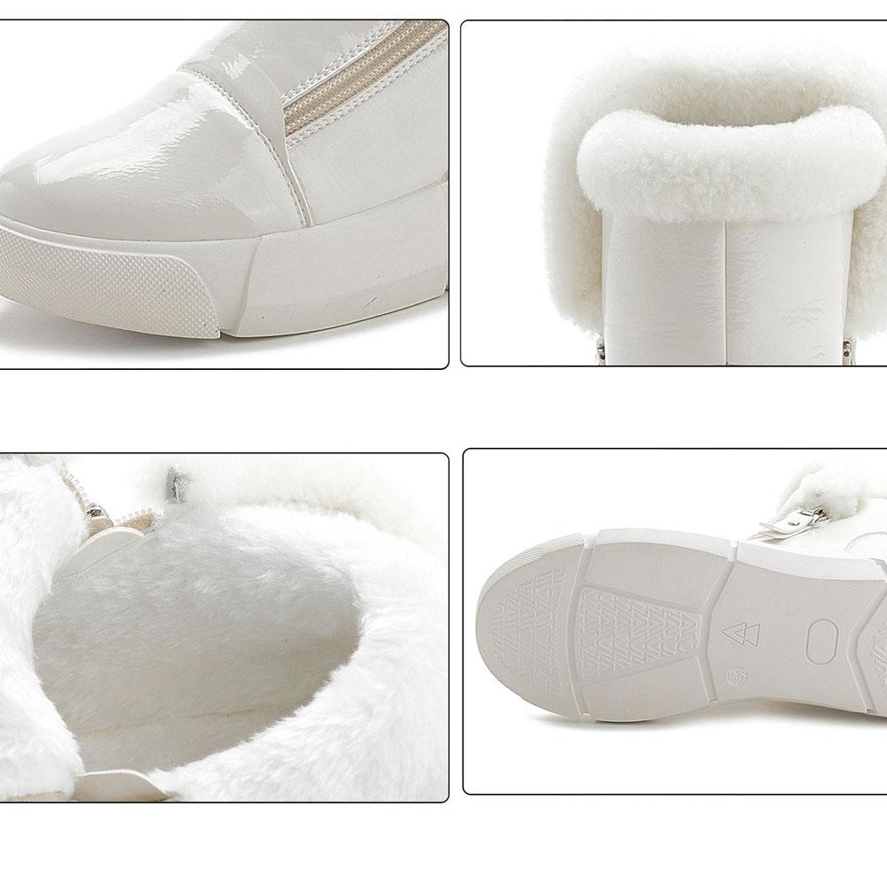 Winter Women's Shoes Mid Length Flat Bottom Snow Boots Women's Lace Up Side Zipper Cotton Shoes Women SIZE 35-40