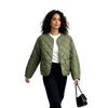 Light and thin cotton-padded clothes for women's winter new rhombus lattice pressure cotton-padded clothes jacket Hong Kong style bread clothes cotton