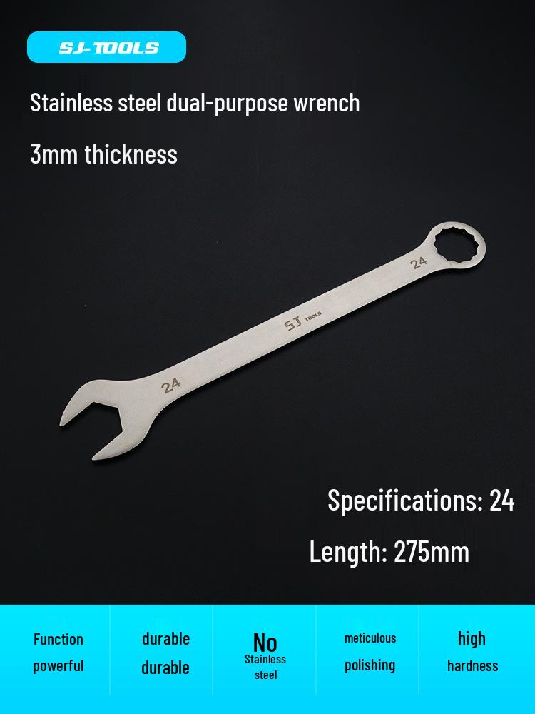 Shangjiang Reversible Ultra-Thin Stainless Steel Open-End Wrench for Auto Repair
