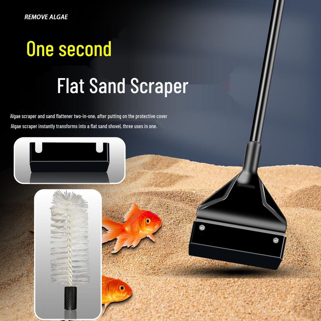 Aquatic Plant Tank Cleaning Set: Algae Scraper, Seaweed Remover, Moss Knife, No Dead Angle Brush Tool.