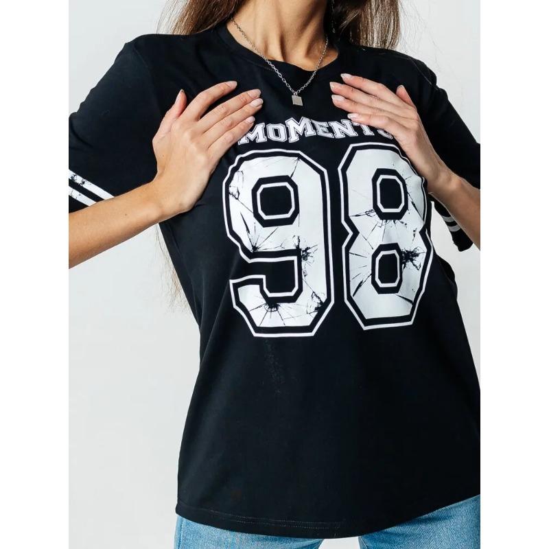 Summer Ladies T-Shirt Sports Style Short-Sleeved Y2k 2000s Fashion Casual Oversized Ladies Clothing