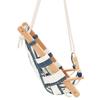 VidaXL Balançoire pour bébé avec ceinture de sécurité Coton Bois Bleu