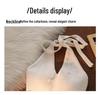 Women's Slim-Fit French Beadwork Halter Tank Top: Stunning Knitted Off-Shoulder Summer Wear