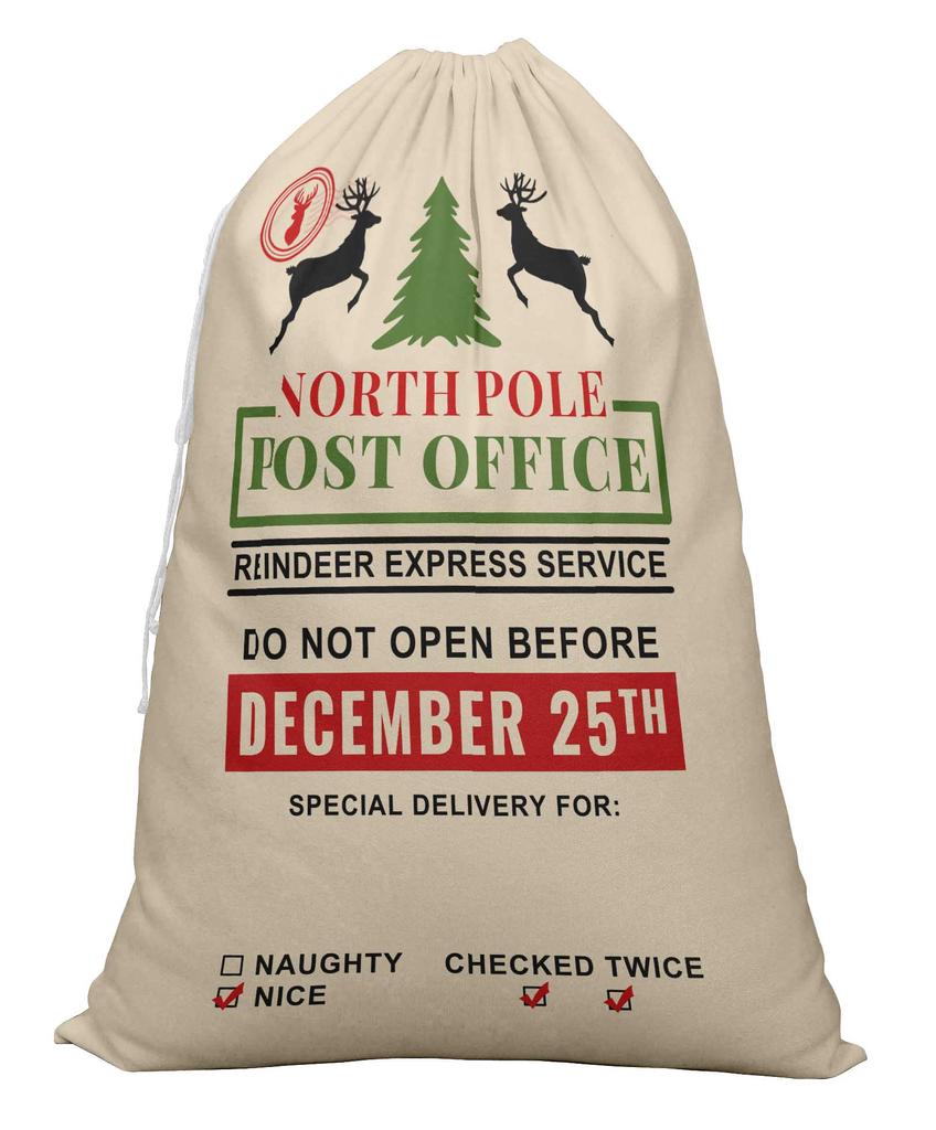 Printtoo Pack Of 2 Pcs Xmas Presents Storage Bags Large Santa Gift Sack With Drawstring Christmas Party Favor 27x20 Inch