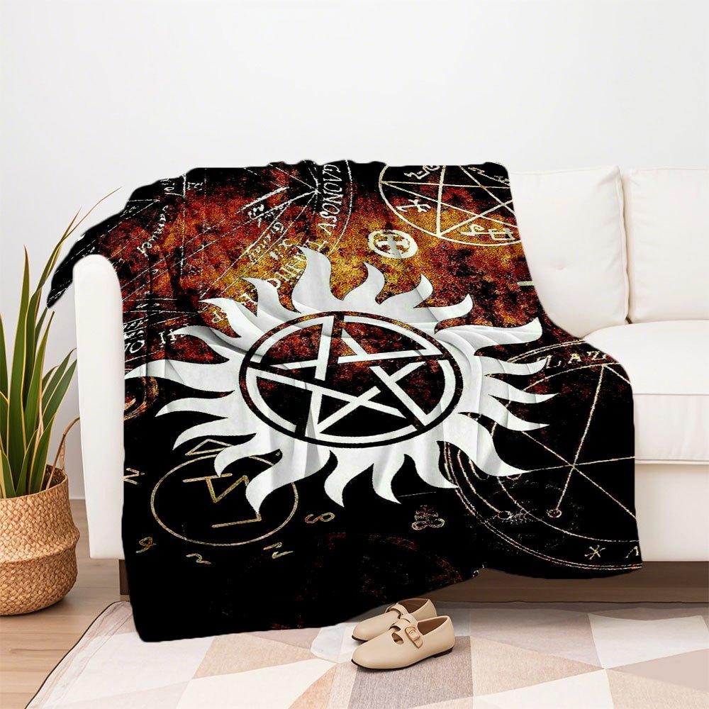 Supernatural Anti-Possession Symbol T-Shirt - Occult ClothingBlanket Flannel Throw Blanket for Sofa, Bed, Travel, Camping, Office, Couch, Ch