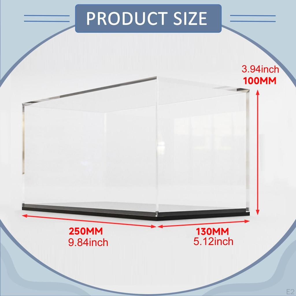 Acrylic Display Case 1:24 with Black Base, Storage Box for Model Cars, Stand Cars
