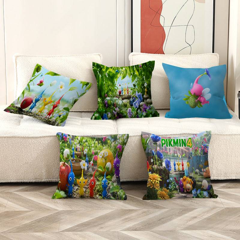 P-Pikmin Game Lucky Dragon Pillow Cover Sofa Cushion Cover Home Room Decoration Children Gift
