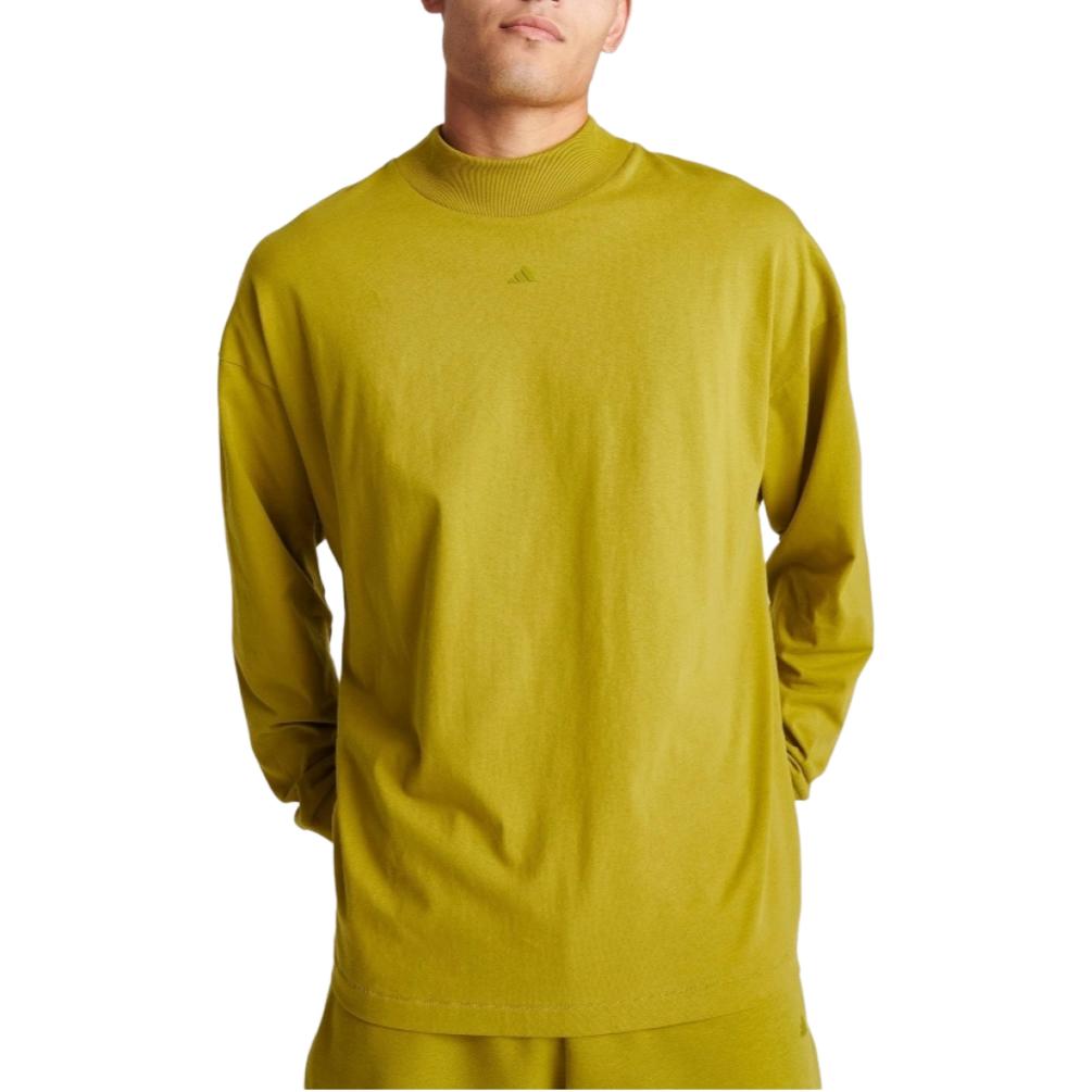 Adidas T Shirts Unisex Yellow Half Turtleneck Moderate Straight Fit IR8488