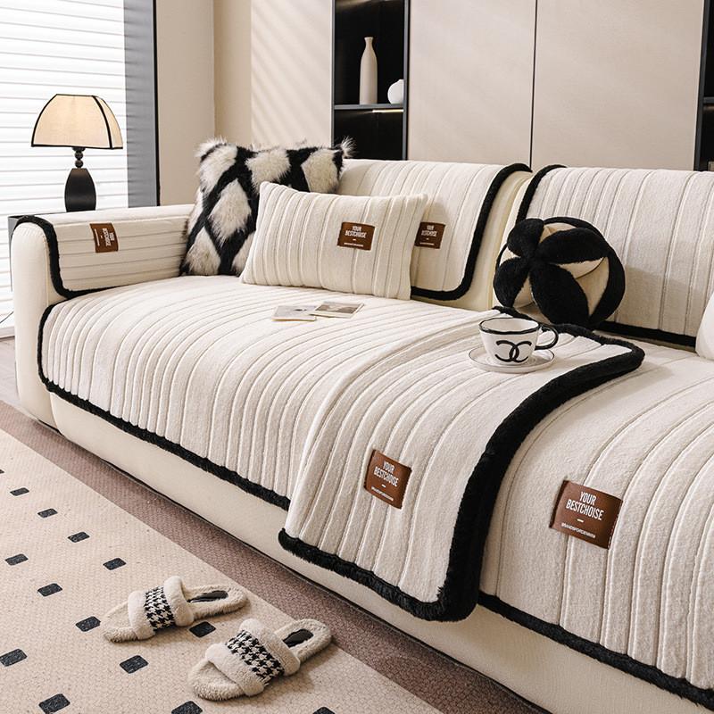 1pcs Thickened Warm Sofa Cushion Comfortable Anti-Slip Seat Pad for Living Room Modern Durable Furniture Protector Home Decor 1seat 70x70cm-1pcs бежевый 1590₽