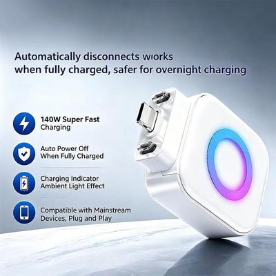 Auto Stop Overcharge Protector 140W Fast Charging Safety Device Automatic Cut Off Charging Protector for USB Charging