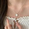 S925 Sterling Silver Laser-Cut Four-Leaf Clover Necklace for Women - Elegant Clavicle Chain, Luxurious Feel, Perfect Qixi Gift