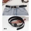 Womens Korean Classic Denim Jeans With Fashionforward Black Belt For Casual Outfits Chic