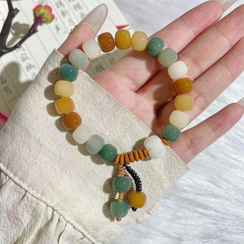 

Натуральный браслет Bodhi Multi-Treasure с одной петлей для мужчин и женщин - буддийские четки Wenwan Beads. Doraemon, 10mm