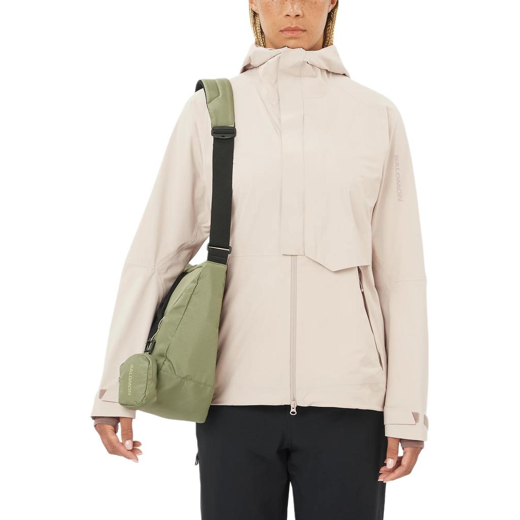 Salomon Outerpath Pro 2.5L Hooded Waterproof Breathable Hiking Jacket Women jackets C27554