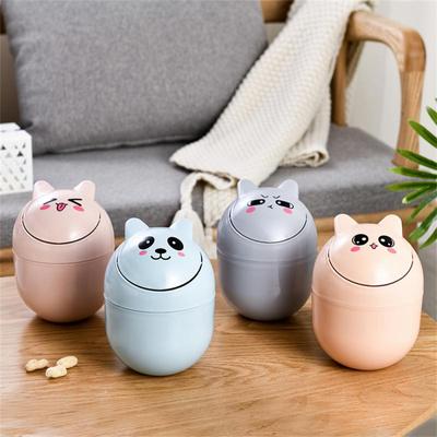Mini Poubelle de Bureau Cartoon Mini Forme Conception Séparée Petite et Pratique Poubelle de Bureau Poubelle Type Crocker Ouverture du Couvercle