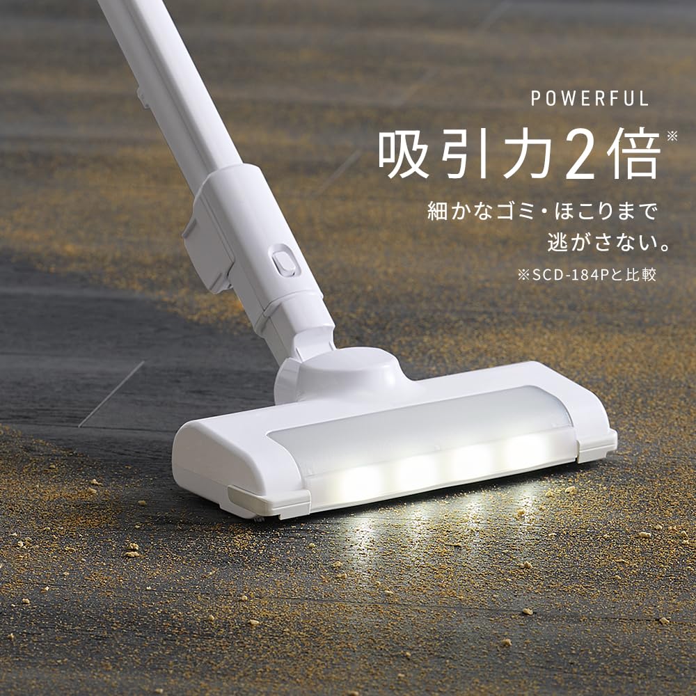 Iris Ohyama Rechargeable Cyclone Stick Vacuum Cleaner with Attachment Set (SCD-122PMA-W) White