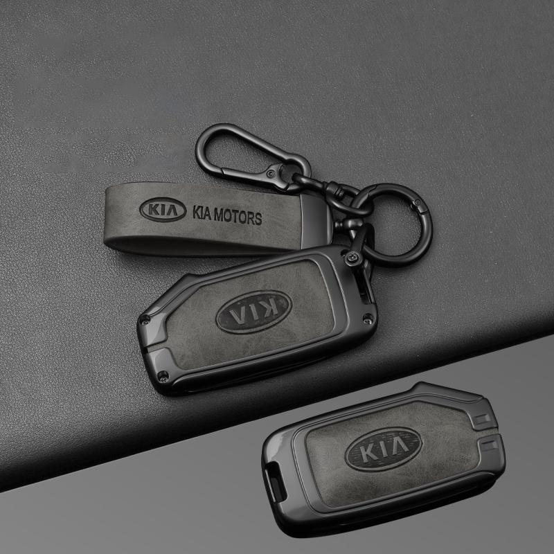 BTSOM1 Zinc Alloy Car Key Case Cover Leather Shell Holder For KIA Sportage R GT Stinger Sorento Ceed Cerato Forte Niro Soul Telluride