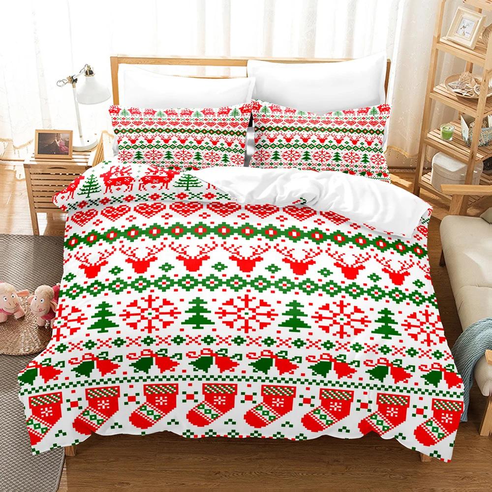 3-Piece Christmas Snowflake Pattern Duvet Cover Set - Soft, Breathable Winter Theme - Perfect for Bedroom and Guest Room Decor
