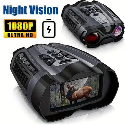 Óculos de visão noturna para telescópio ao ar livre 5K Binocular 10x Zoom digital infravermelho recarregável com 3 polegadas