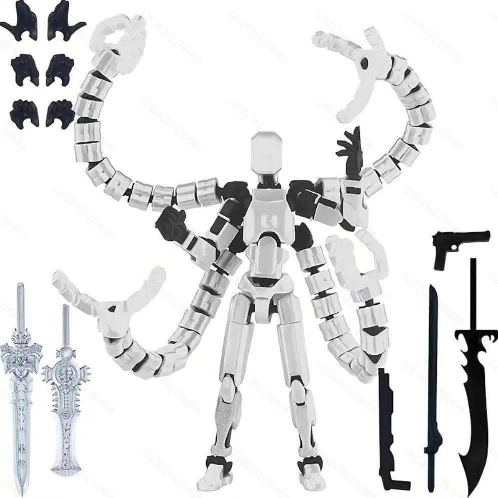 

Фигурка робота с аксессуаром в виде длинных щупалец, подвижные суставы, 3D-печатная модель робота, игрушка, шарнирная фигурка-манекен DIY with weapons