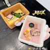 Cartoon Rilakkuma Plush Desktop Storage Box Cosmetic Organizer Skincare Basket Girls Miscellaneous Sorting Box Cute Gift