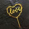 Gold Acrylic Heart Collection Cake Topper Dessert Decoration Birthday Party Cupcake
