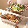 Leakproof Stainless Steel Food Containers Reusable Stackable Metal Lunch Box Lockable Clips Thickened Preservation Box Camping