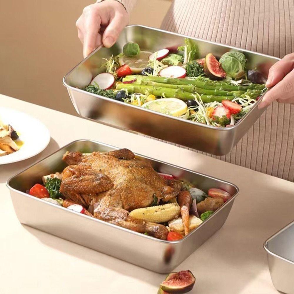 Leakproof Stainless Steel Food Containers Reusable Stackable Metal Lunch Box Lockable Clips Thickened Preservation Box Camping