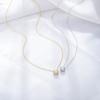 Lady Fashion Wedding Jewelry 14k Gold Plated Elegant Sterling Silver 925 Round Brilliant Cut Zircon Fine Necklace Jewellery