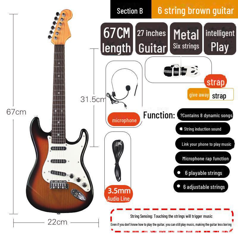 Children's Electric Guitar Toy: 6-String Beginner Bass for Boys and Girls