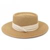 Top Hat Female Travel Outdoor Photo Flat Top Sun Hat Fashionable Streamer Simple Beach Hat