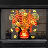 Window Stickers 2025 New Year Spring Festival Decoration Fortune Fruit Sticker Window Flower Shopping Mall Glass Stickers Decor