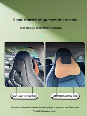 Suede Car Sports Neck Support Headrest for JK001 BYD Lynk & Co, with Soft Lumbar Support