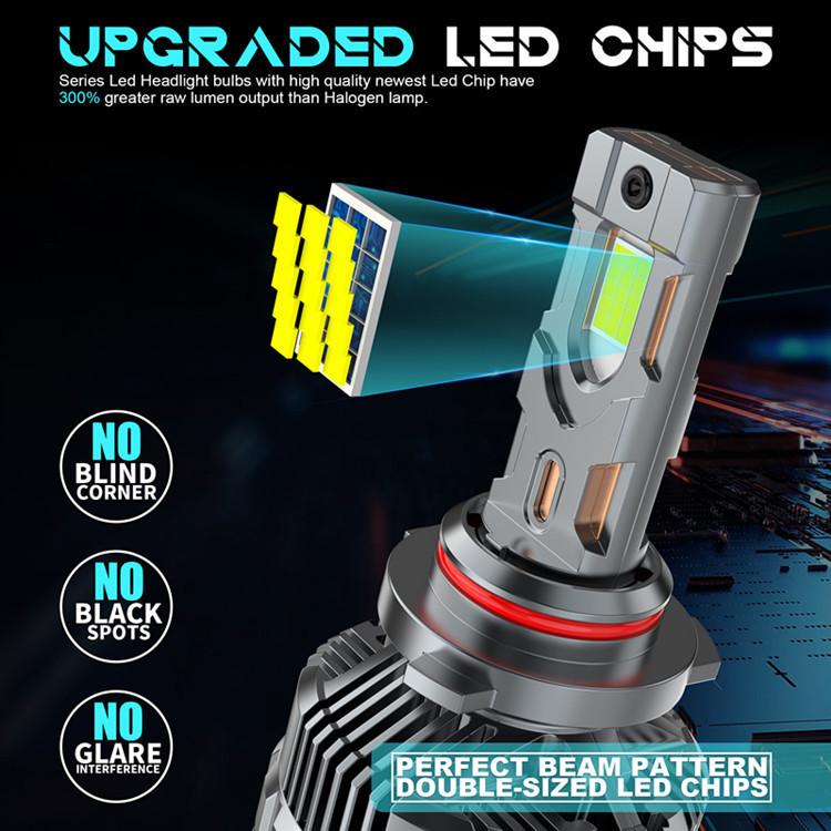 Super Bright H4 Car LED Lights 360W 18000LM Six Copper Tube Hi Lo Beam Decoder Headlights Car Accessories