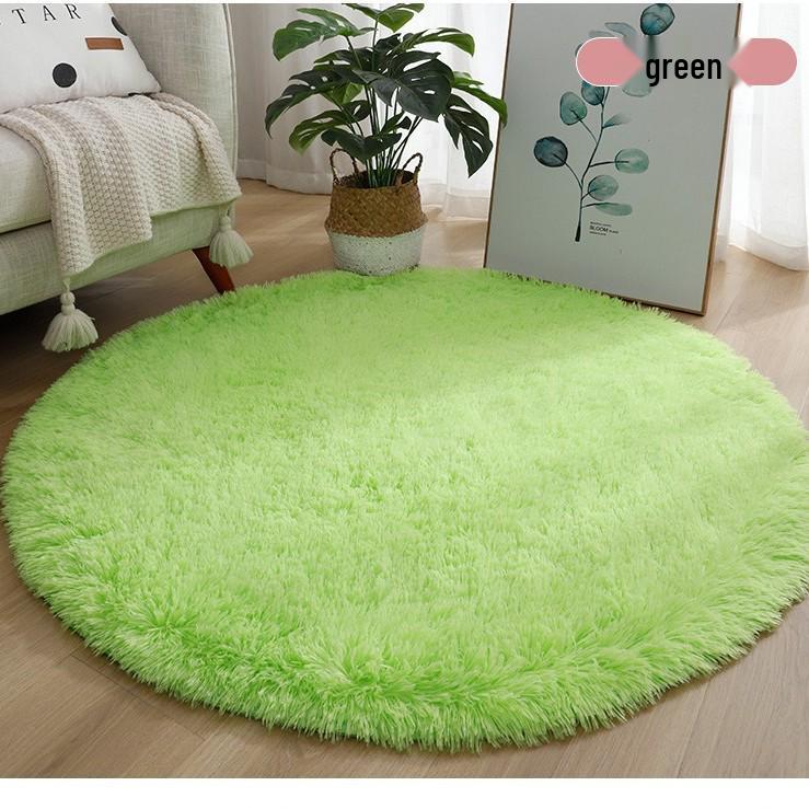 Silk Wool Plush Round Rug - Yoga Mat, Bedside Carpet, Hanging Chair Cushion, Cloakroom Foot Pad
