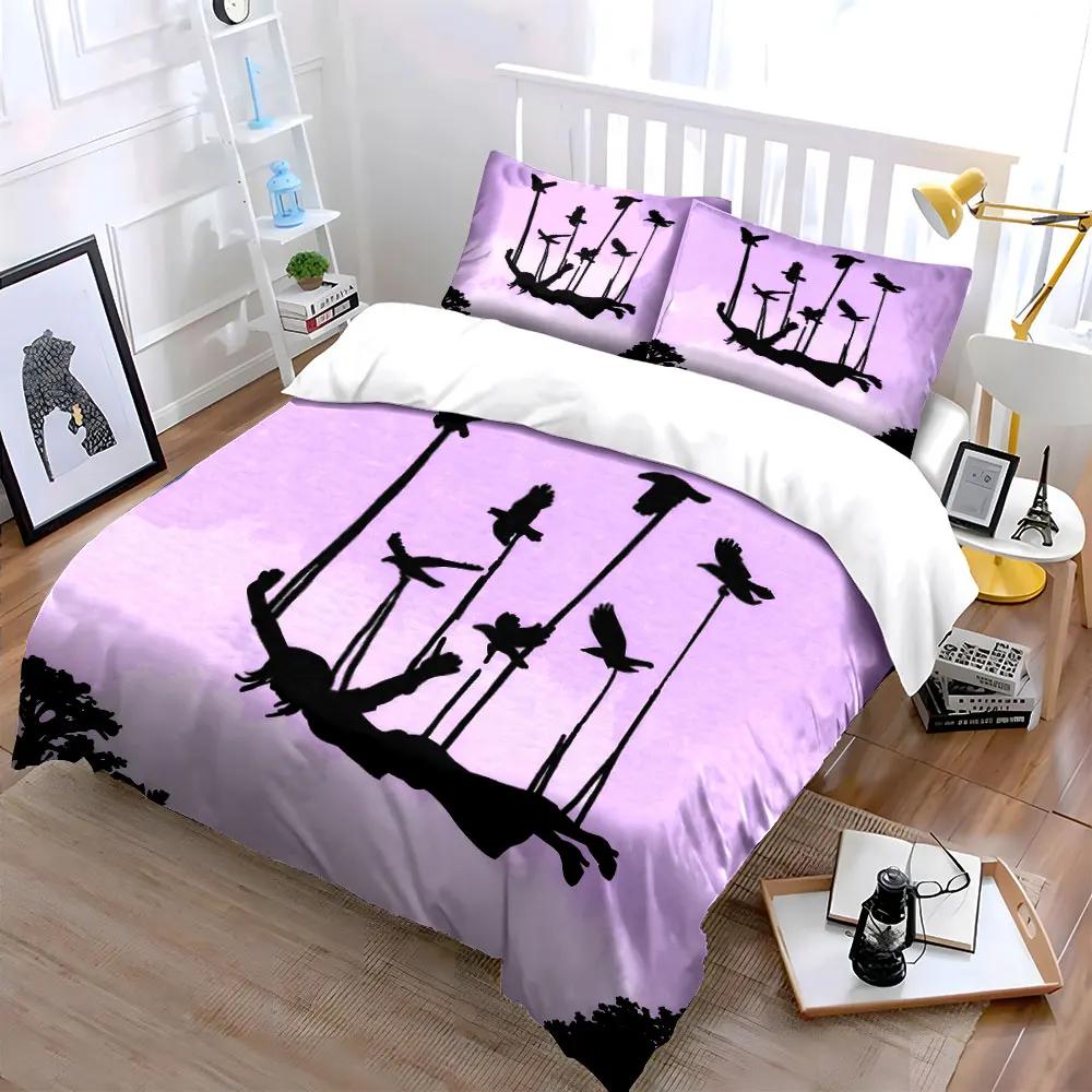 "Flying Bird Art Decor Set" Soft Comfortable Duvet Cover Bedding Set Included 1*Duvet Cover & 2*Pillowcases, gift