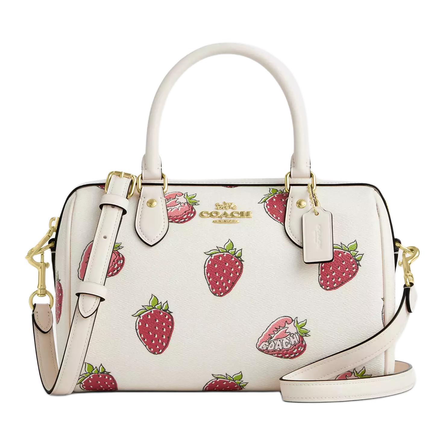 

Coach Rowan 25 Logo Strawberry Print Canvas Shoulder Tote Bag Medium Women tote bag White CAL63-IMCAH Basic Set (Bag+Dust Bag)