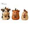 Thanksgiving Home Decor Ornaments Rustic Farmhouse Felt Animal Ornaments, Cute Cow/Pumpkin/Rooster Figurines, Decorative Handmade Animals Hand Painted