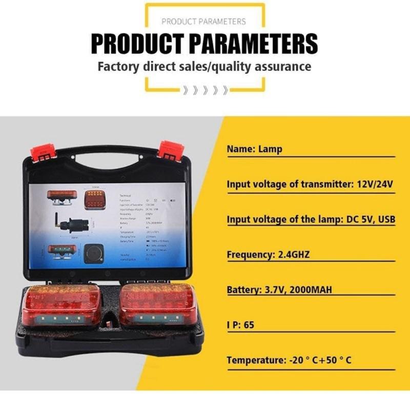 Magnetic Rechargeable Waterproof LED Trailer Tail Light With USB Charging For Trucks RVs Boats And Caravans