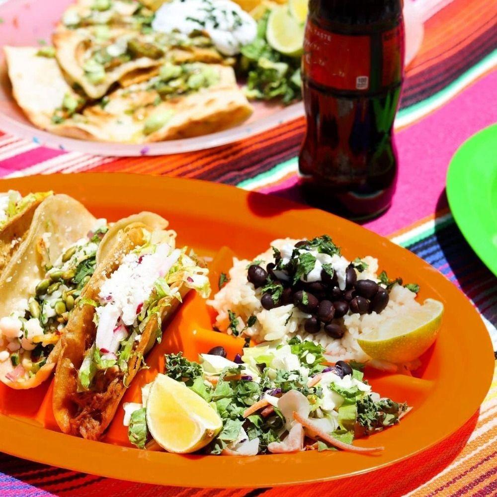2pcs Divided Taco Serving Tray Oval Taco Holder Divider Plates Taco Plate  Snack