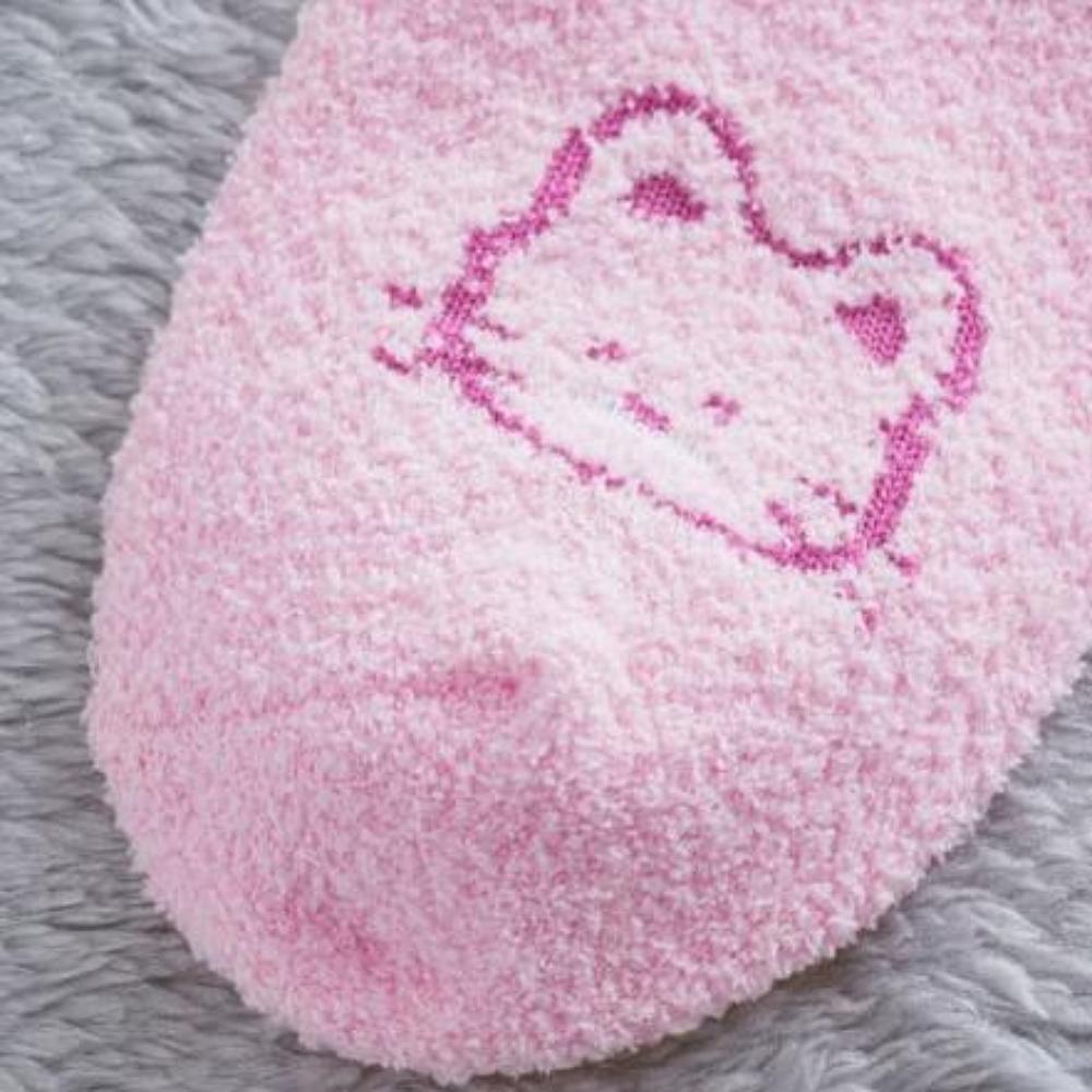 Różowe skarpetki do spania ze zwierzętami [5~8(NAS) 2.5~5.5(Wielka Brytania)36~39(UE)]