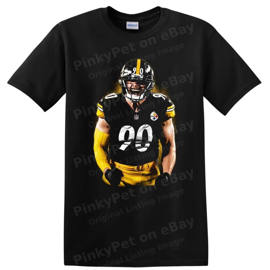 T J Watt Football T Shirt Pittsburgh Steelers Defensive Star Player Tee