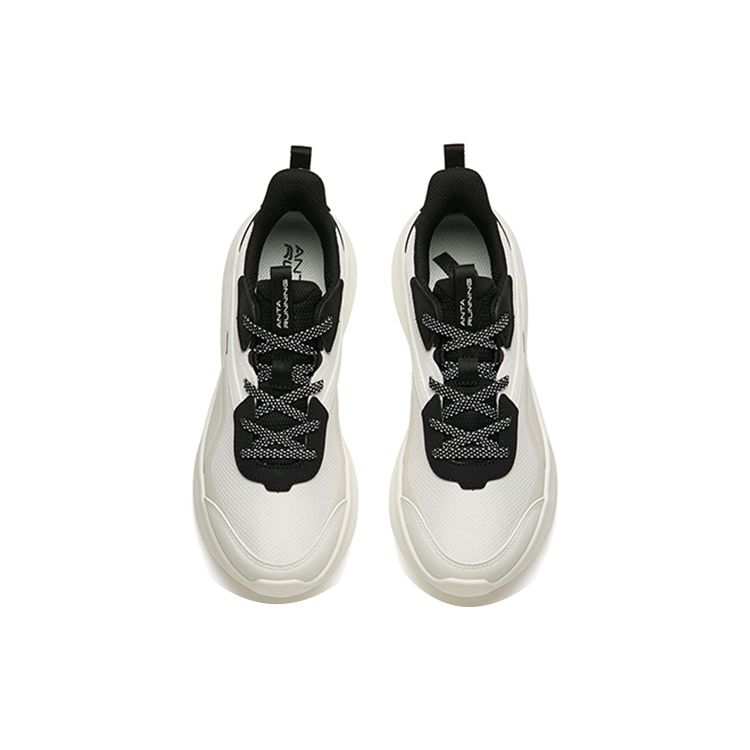 Anta Comfortable Shock Absorbing Non-Slip Wear-Resistant Breathable Lightweight Rebound Low-Top Running Shoes Women sneaker White Black 922235588-3