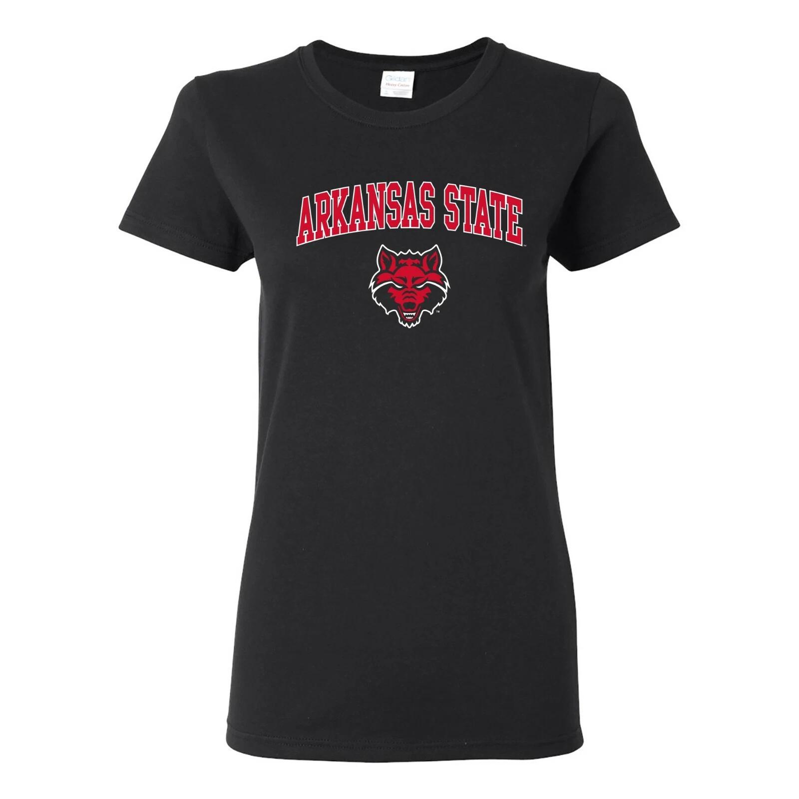 Arkansas State Red Wolves Arch Logo Womens T-Shirt - Black S