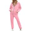 Women's 2-piece Hooded Tracksuit Set With Zip-up Casual Sweatpants And Tracksuit