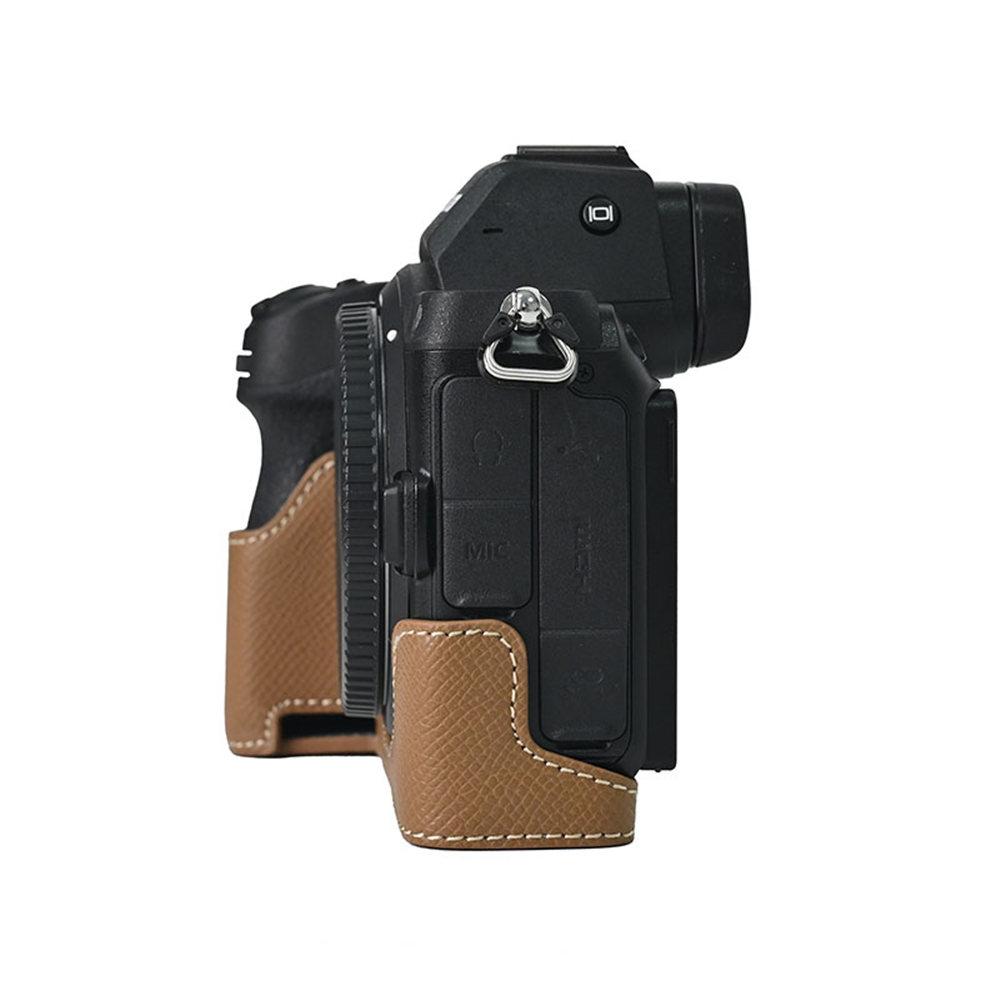 Palm Print PU Leather Camera Half Case for Nikon Z6II Z7II Z5 Battery Opening Bottom Body Cover